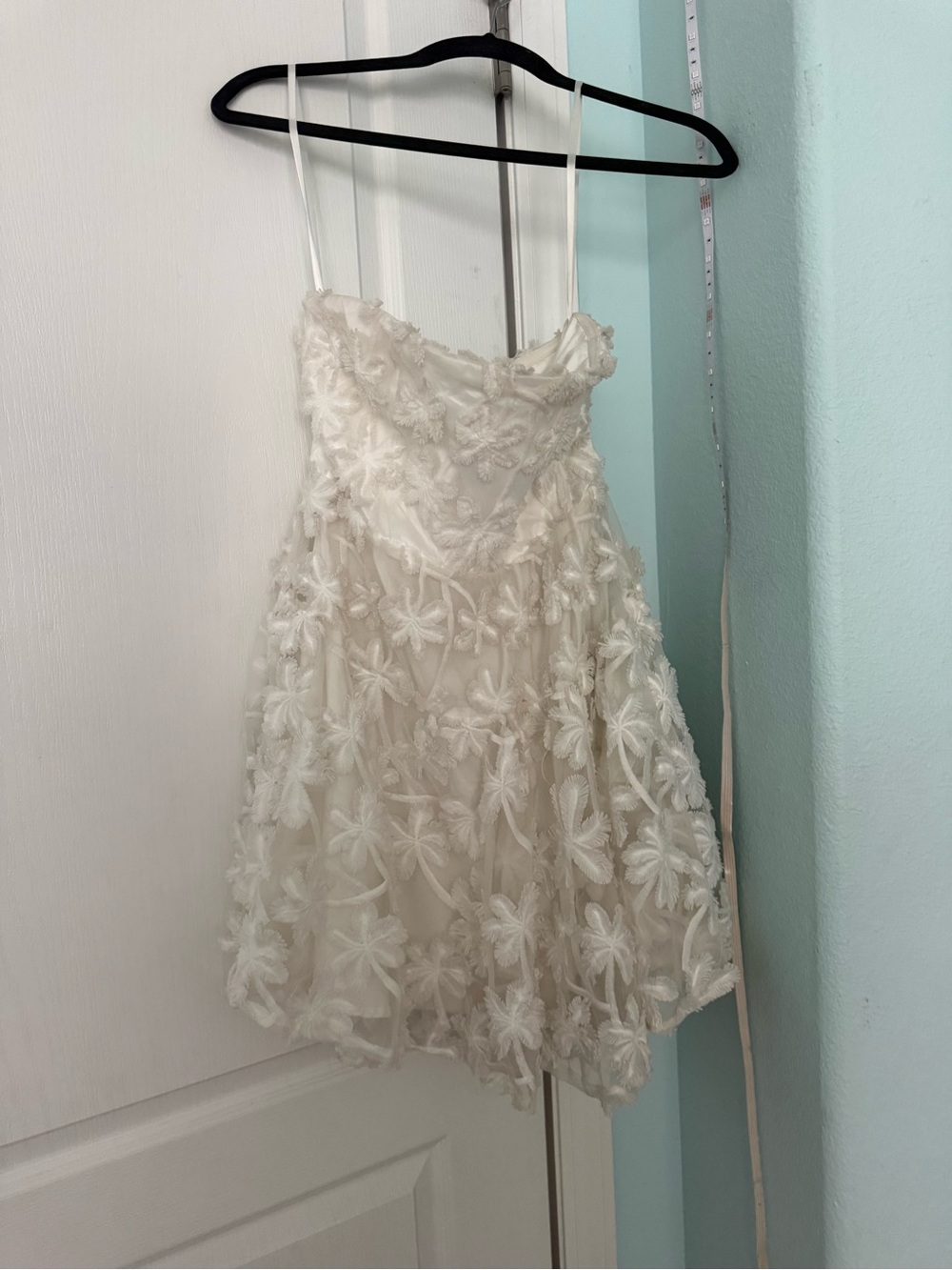 Girls Floral Lace Party Dress - Ivory